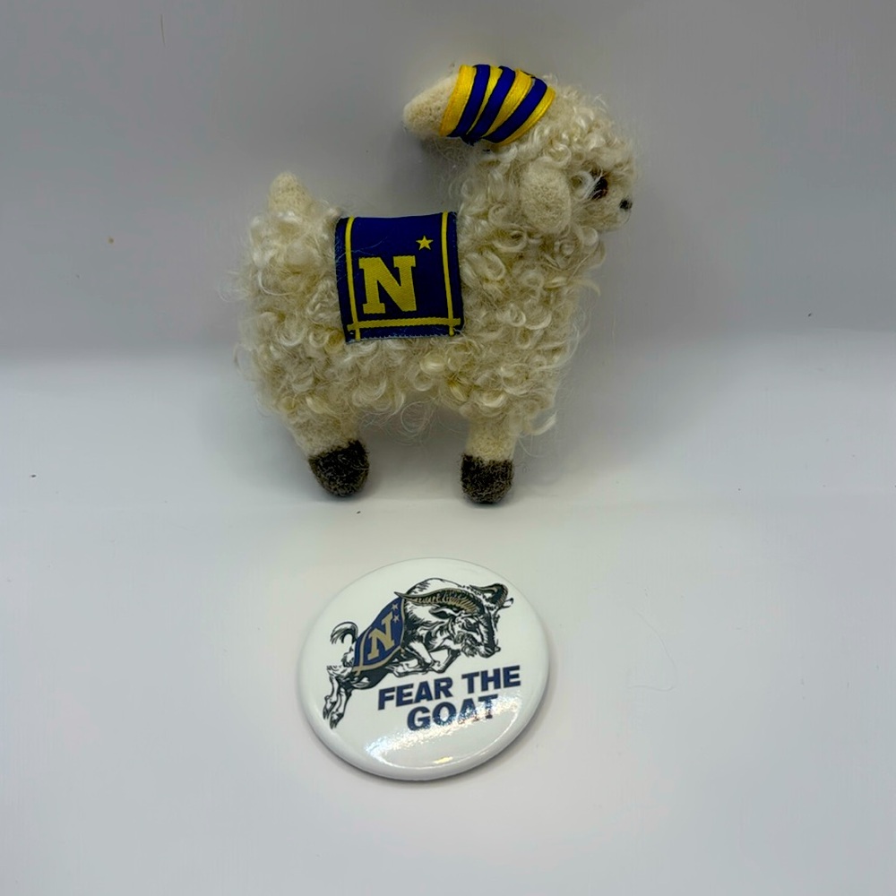 Vintage Navy Goat Pin Made with Mohair from the Navy Goats.